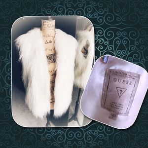 Guess Long Shag Fur Vest